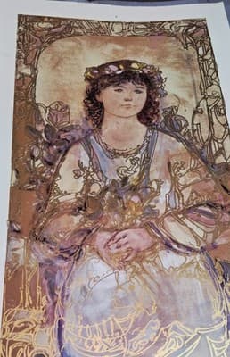 Vintage lithograph by artist Edna Hibel (1917–2014), "Wendy, Child of America" - Thumbnail 4