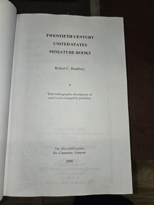 TWENTIETH CENTURY U.S. MINIATURE BOOKS - Robert C. Bradbury-RARE 1st Edition - Thumbnail 9