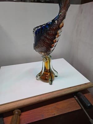 Vintage MCM Mid Century Murano Venetian Art Glass Large Fish Sculpture - Thumbnail 3