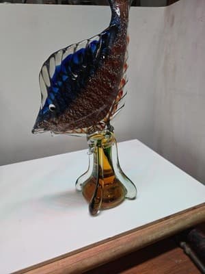 Vintage MCM Mid Century Murano Venetian Art Glass Large Fish Sculpture - Thumbnail 2