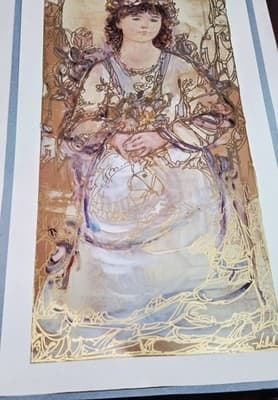 Vintage lithograph by artist Edna Hibel (1917–2014), "Wendy, Child of America" - Thumbnail 6