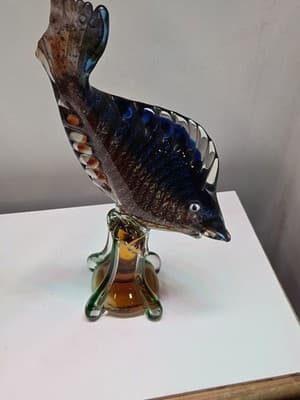 Vintage MCM Mid Century Murano Venetian Art Glass Large Fish Sculpture - Thumbnail 11
