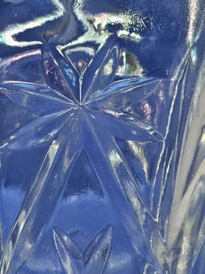 VTG Anchor Hocking EAPC Clear Glass Vase Early America Prescut Star of David 10" - Thumbnail 3
