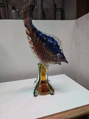 Vintage MCM Mid Century Murano Venetian Art Glass Large Fish Sculpture - Thumbnail 10