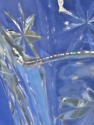 VTG Anchor Hocking EAPC Clear Glass Vase Early America Prescut Star of David 10" - Thumbnail 12
