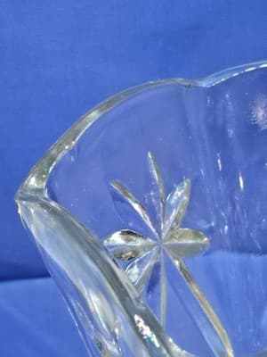 VTG Anchor Hocking EAPC Clear Glass Vase Early America Prescut Star of David 10" - Thumbnail 11
