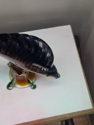 Vintage MCM Mid Century Murano Venetian Art Glass Large Fish Sculpture - Thumbnail 12
