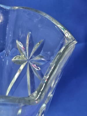 VTG Anchor Hocking EAPC Clear Glass Vase Early America Prescut Star of David 10" - Thumbnail 9