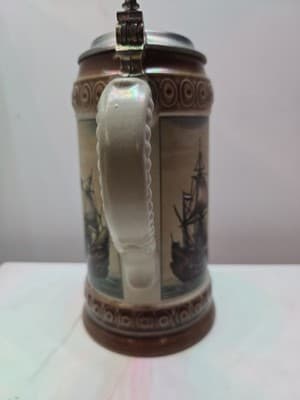 Vintage Rein Zinn German Stein. Sailing Fleet - Thumbnail 4
