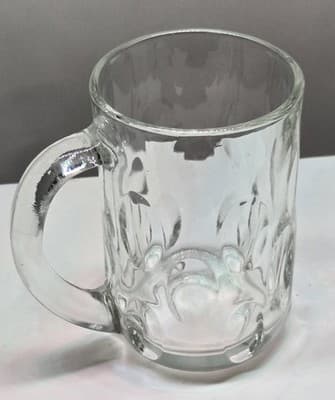 Vintage ANCHOR HOCKING Mug Clear Thumbprint Glass - Thumbnail 2