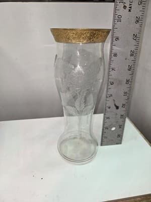 Cambridge Glass Company Vase Elegant Tall Crystal Etched Crysanthemum - Thumbnail 2