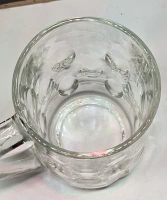 Vintage ANCHOR HOCKING Mug Clear Thumbprint Glass - Thumbnail 3