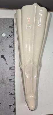 VINTAGE MCCOY CORNUCOPIA HORN WALL POCKET OFF WHITE MADE IN USA - Thumbnail 5