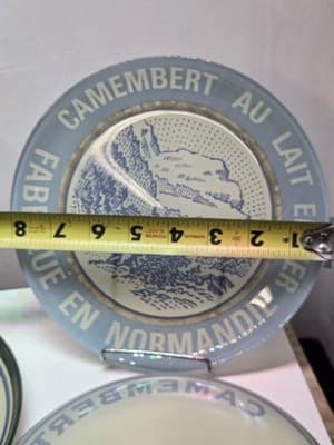 Vintage Glass Camembert Cheese Plates Set of 3 French Country Normandie Decor 8" - Thumbnail 7