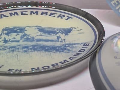 Vintage Glass Camembert Cheese Plates Set of 3 French Country Normandie Decor 8" - Thumbnail 8