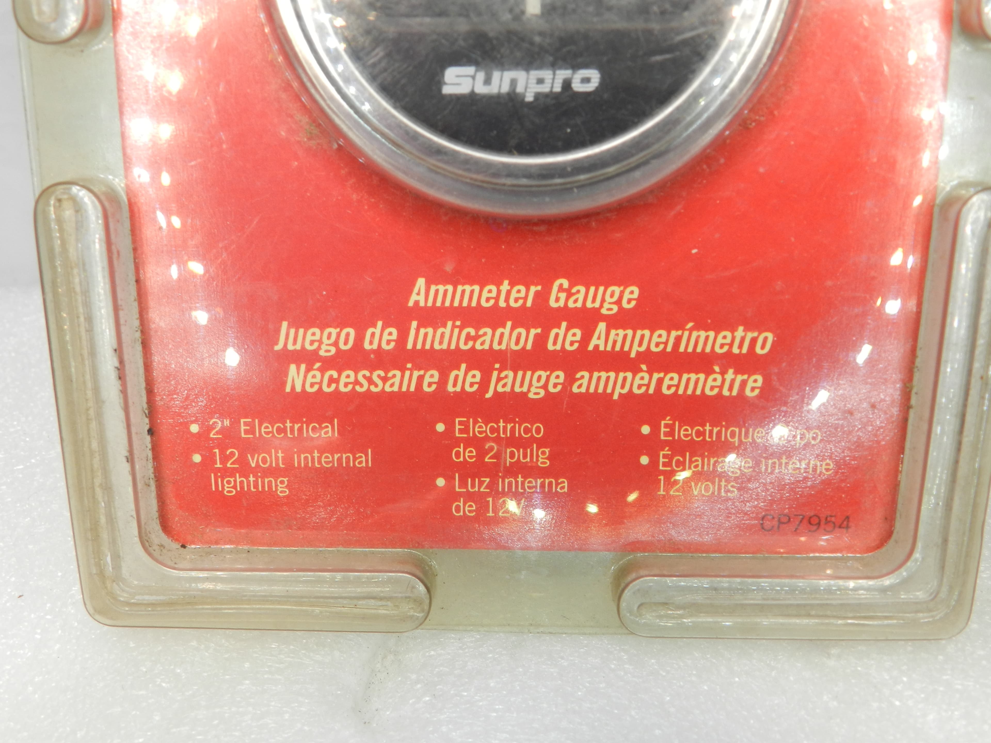 Sunpro Retro Line Ammeter Gauge 2"  Sealed New CP7954  (N54J) - Thumbnail 3