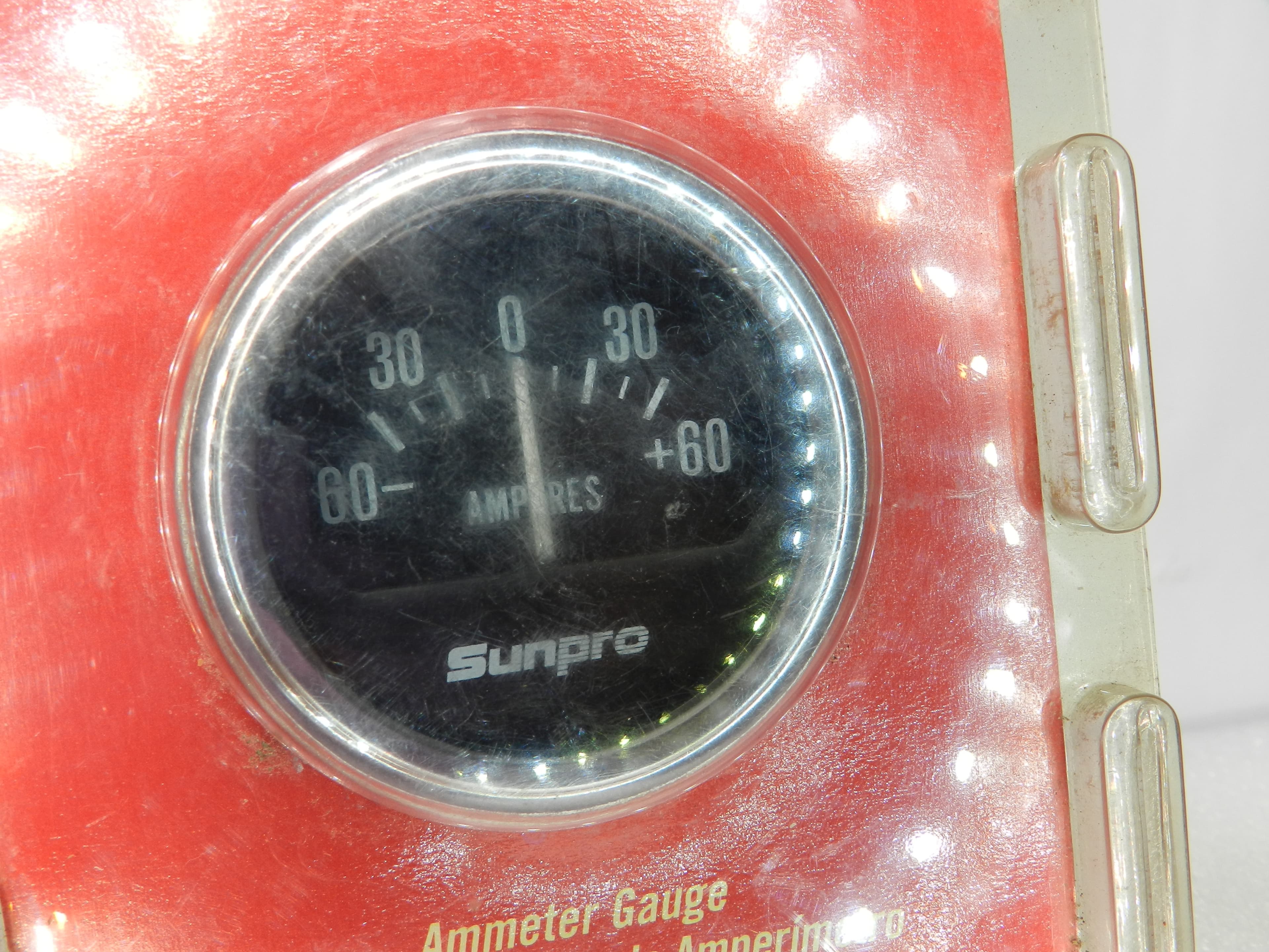 Sunpro Retro Line Ammeter Gauge 2"  Sealed New CP7954  (N54J) - Thumbnail 5