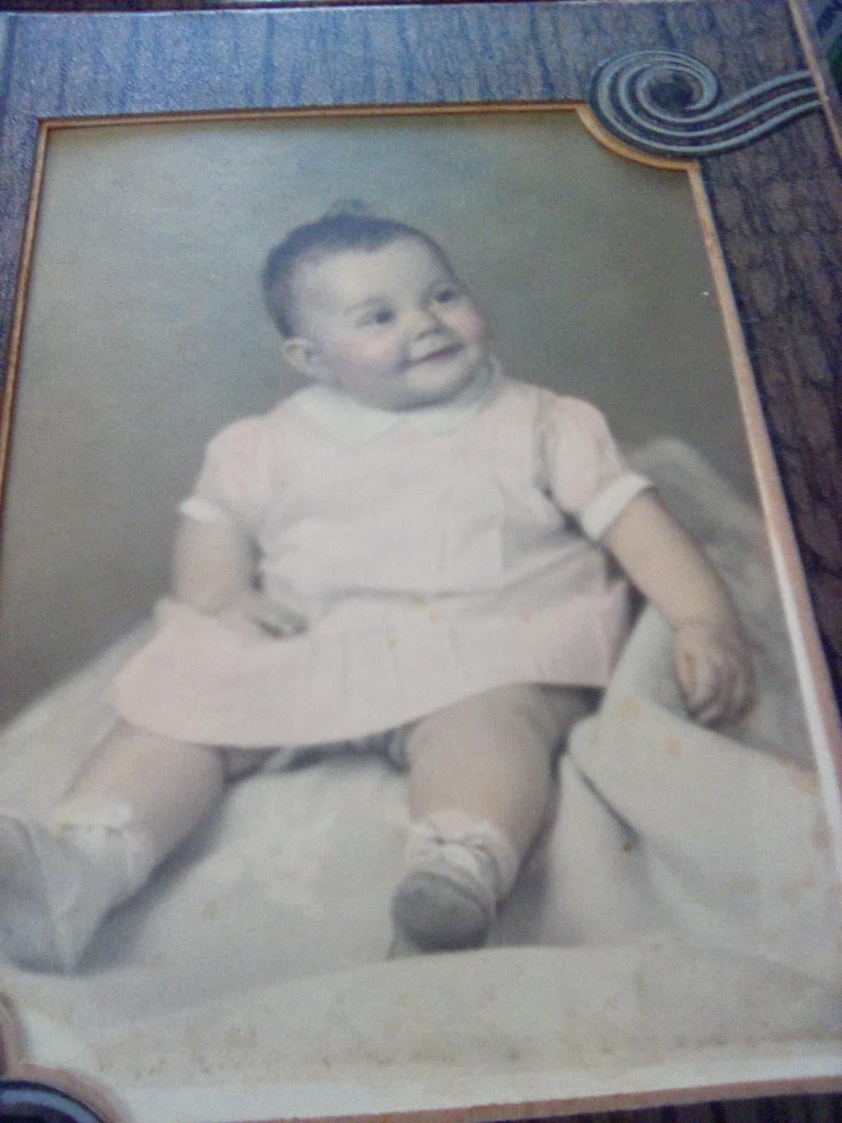 Vintage Baby Portrait in Ornate Frame