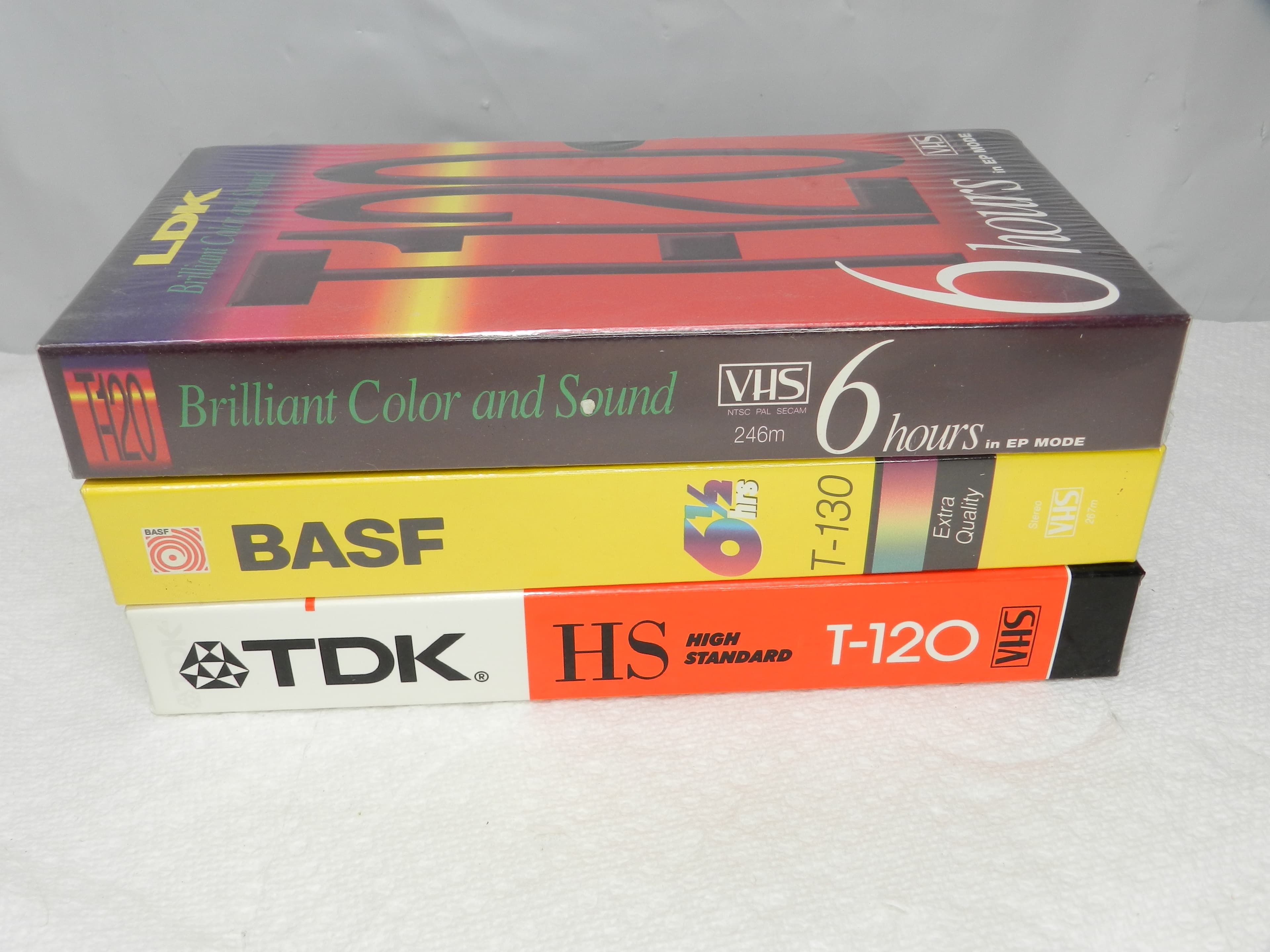 3 New Sealed VHS Tapes LDK BASF TDK T-130 T-120 6 - 6.5 hrs  N64J - Thumbnail 2