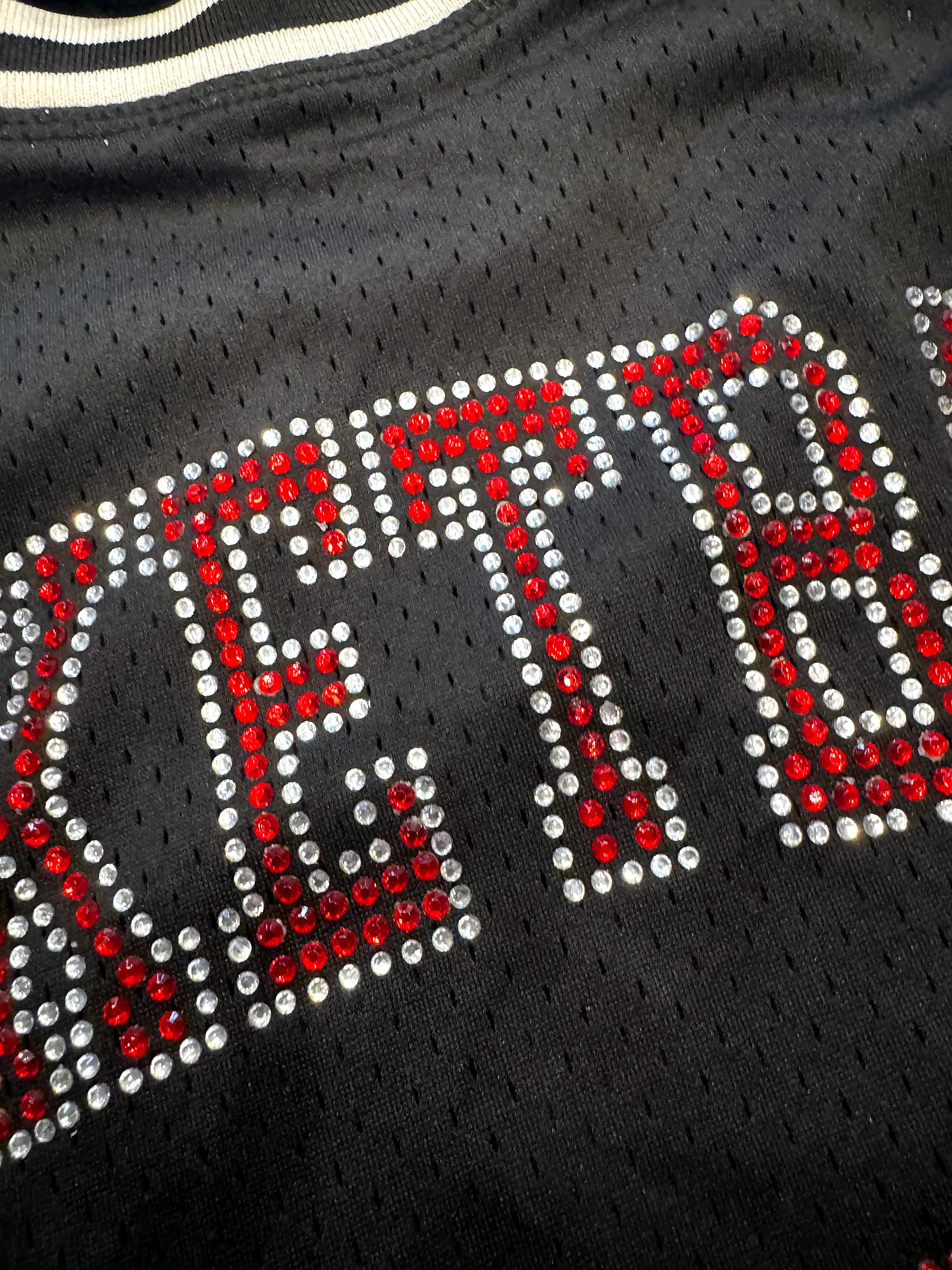 Heron Preston Basketball Skateboards Rhinestone Bling Black Jersey - Size S - Thumbnail 6