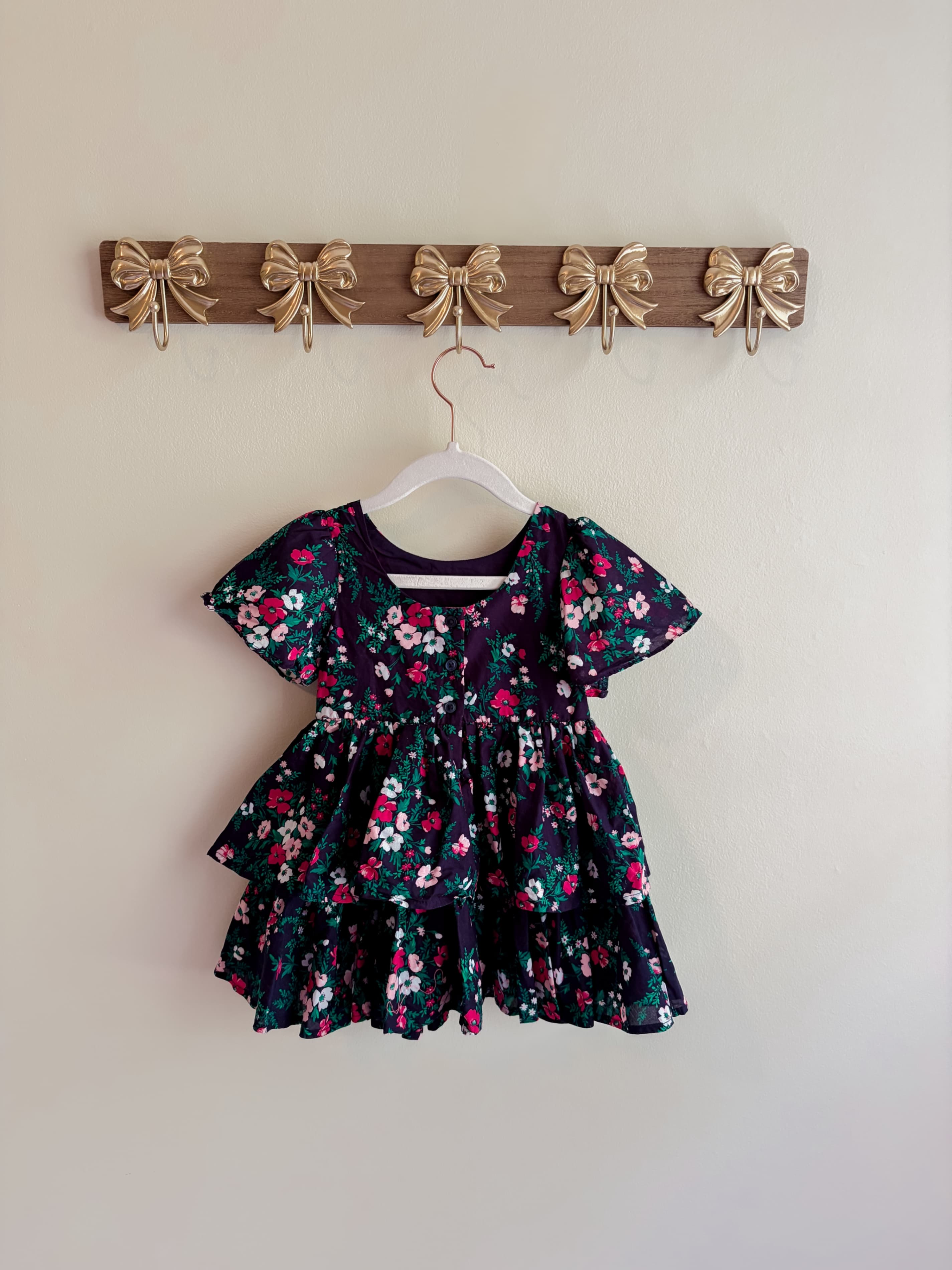 Janie and Jack girls size 18-24 months Floral Ruffle Toddler Dress - Thumbnail 2
