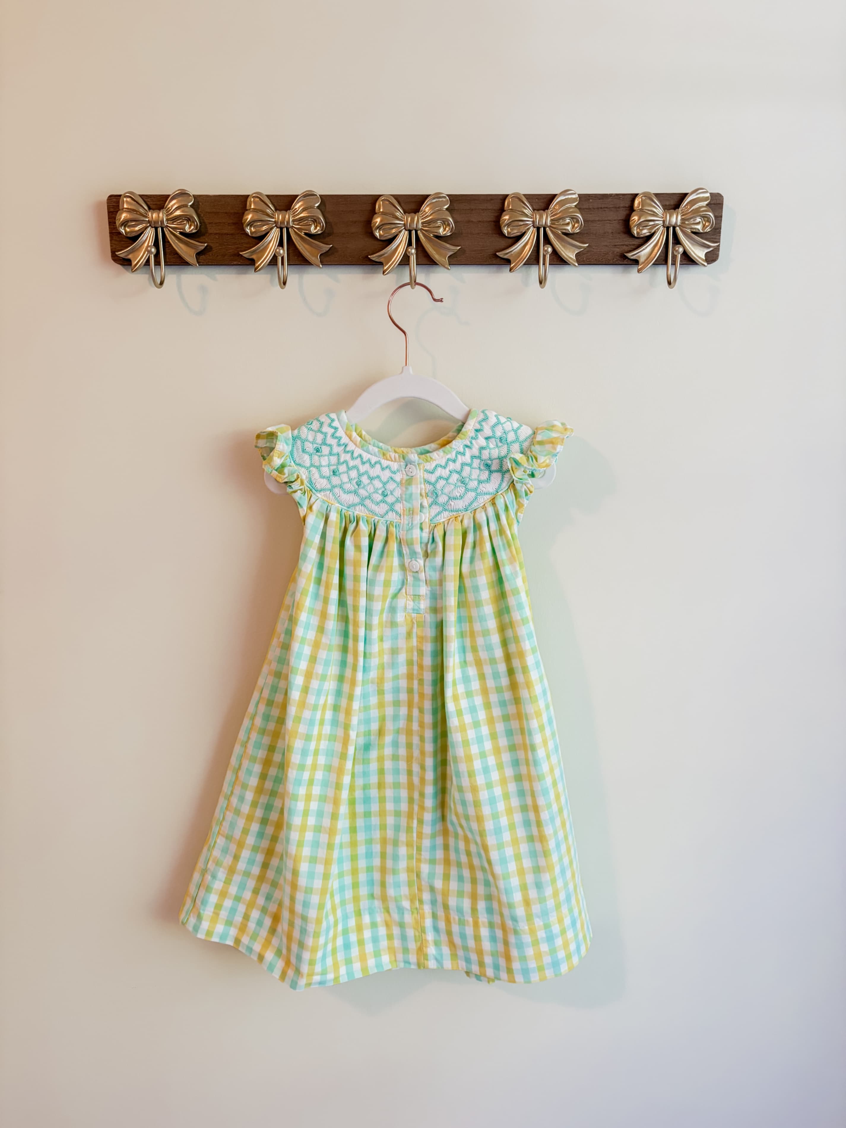 Smock Monkey Girls size 2T Gingham Smocked Dress with Ruffle Sleeves - Thumbnail 2