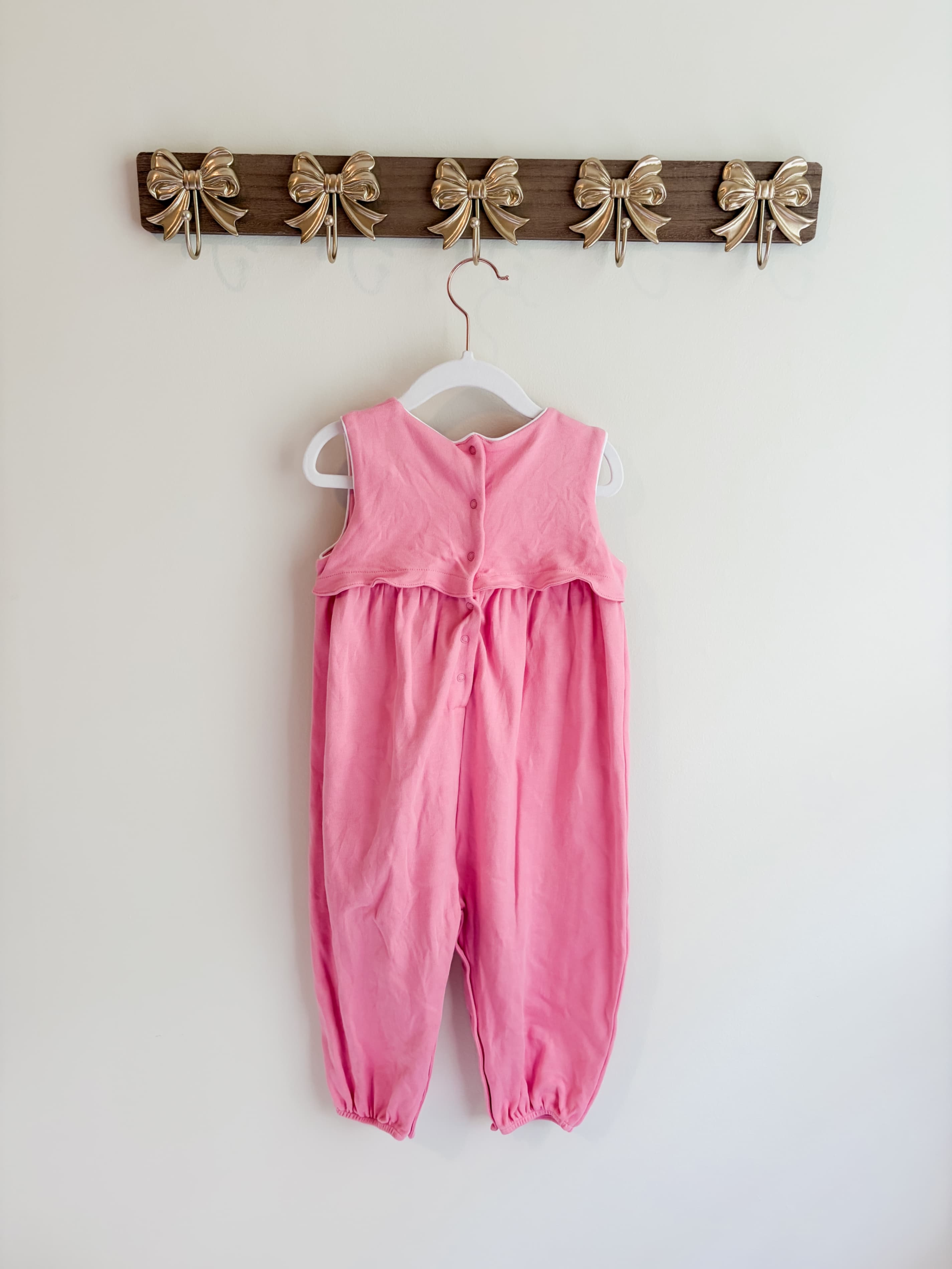 Charming Mary size 3T Pink Sleeveless Baby Romper with Pockets - Thumbnail 2