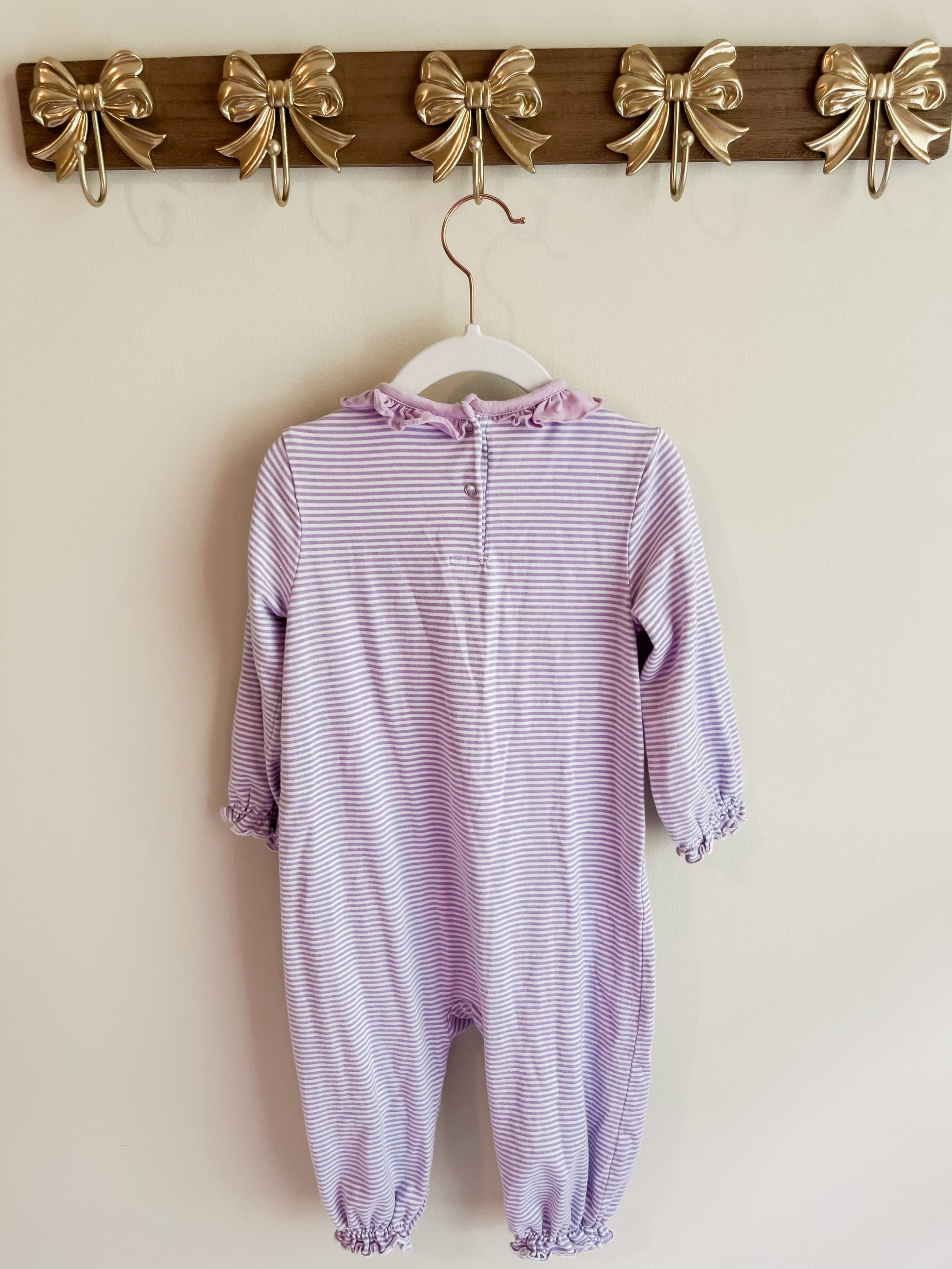 Stitchy Fish girls size 2T Cupcake Romper with Ruffle Trim - Thumbnail 2