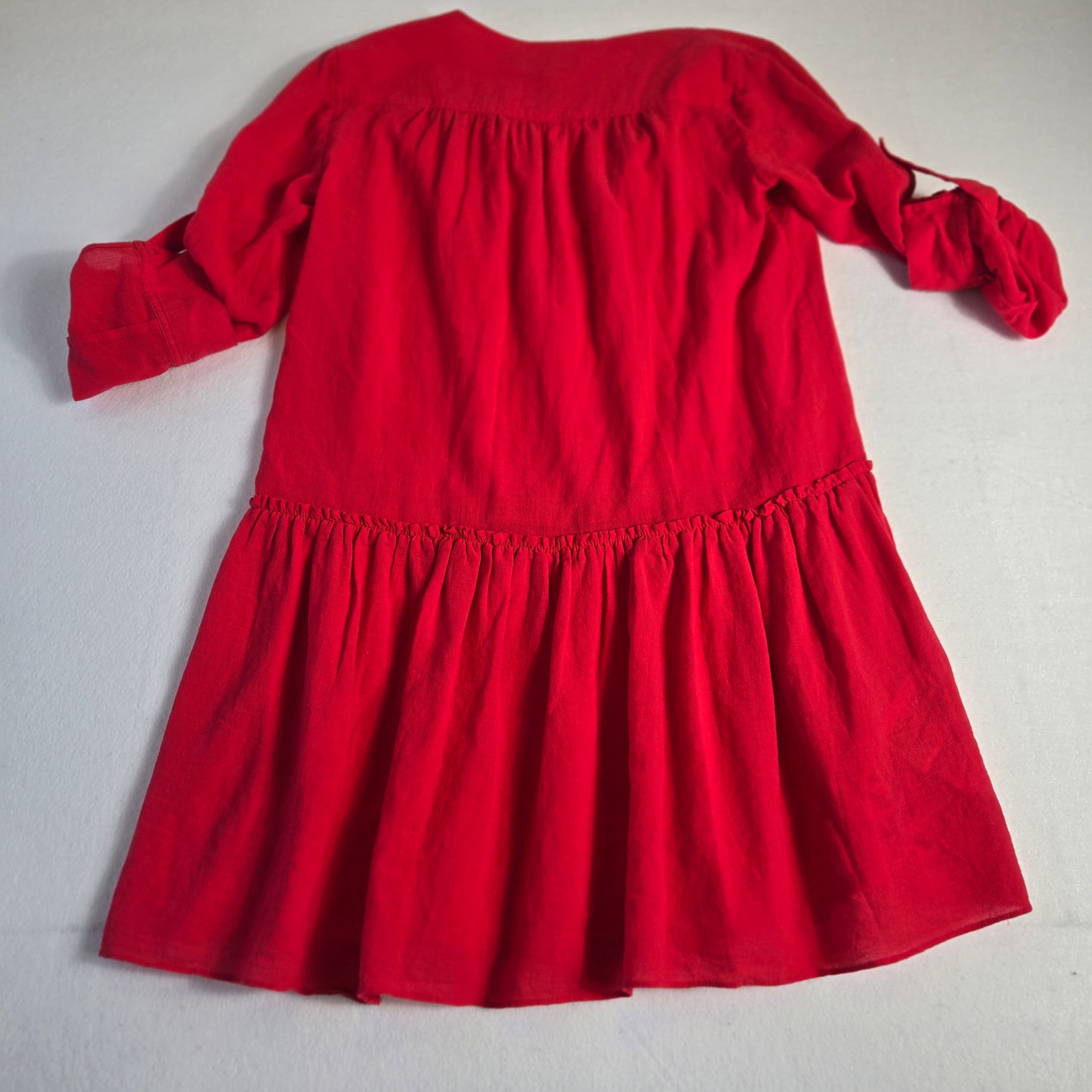 BCBG Maxazria Red Long Sleeve Tunic Dress - Thumbnail 2