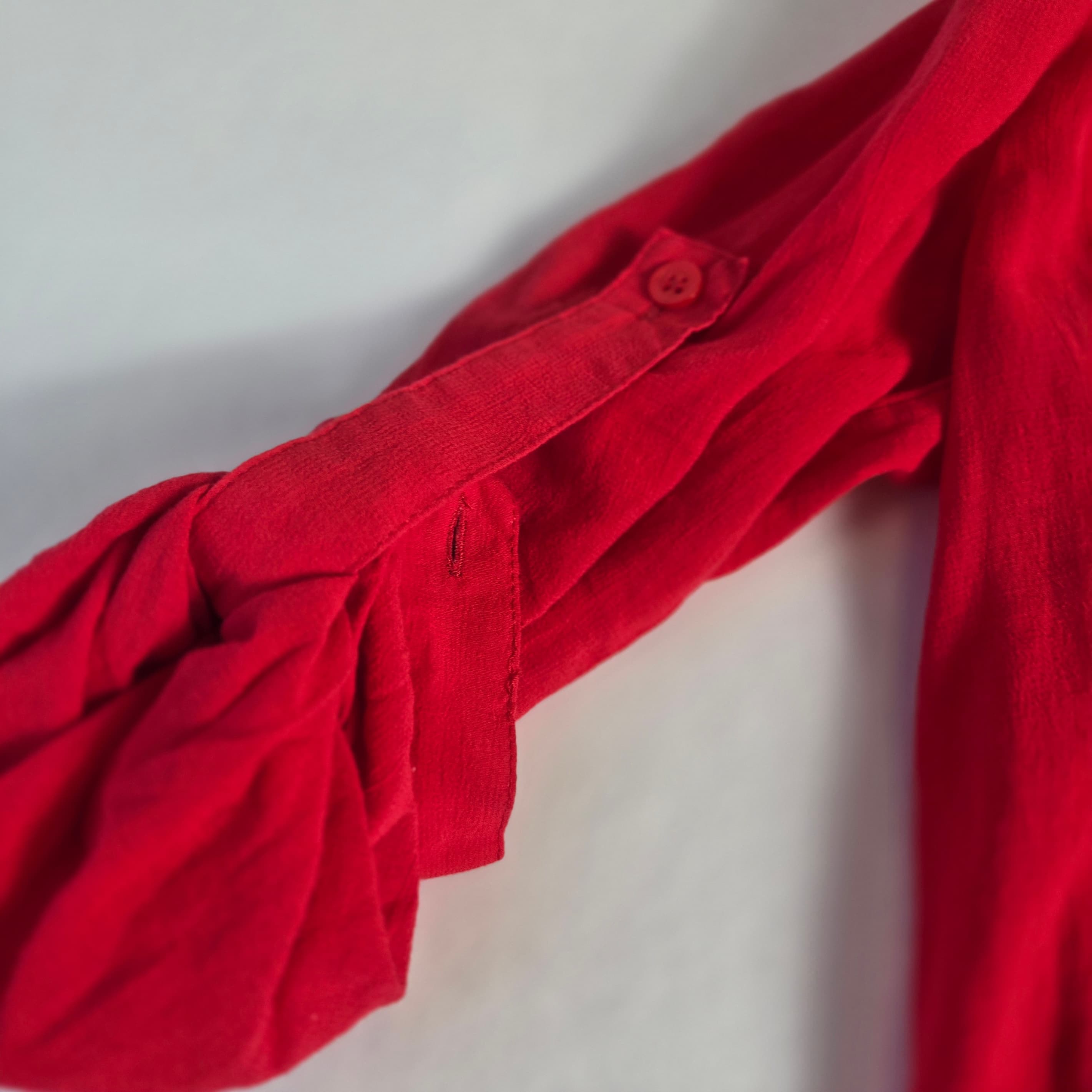 BCBG Maxazria Red Long Sleeve Tunic Dress - Thumbnail 4