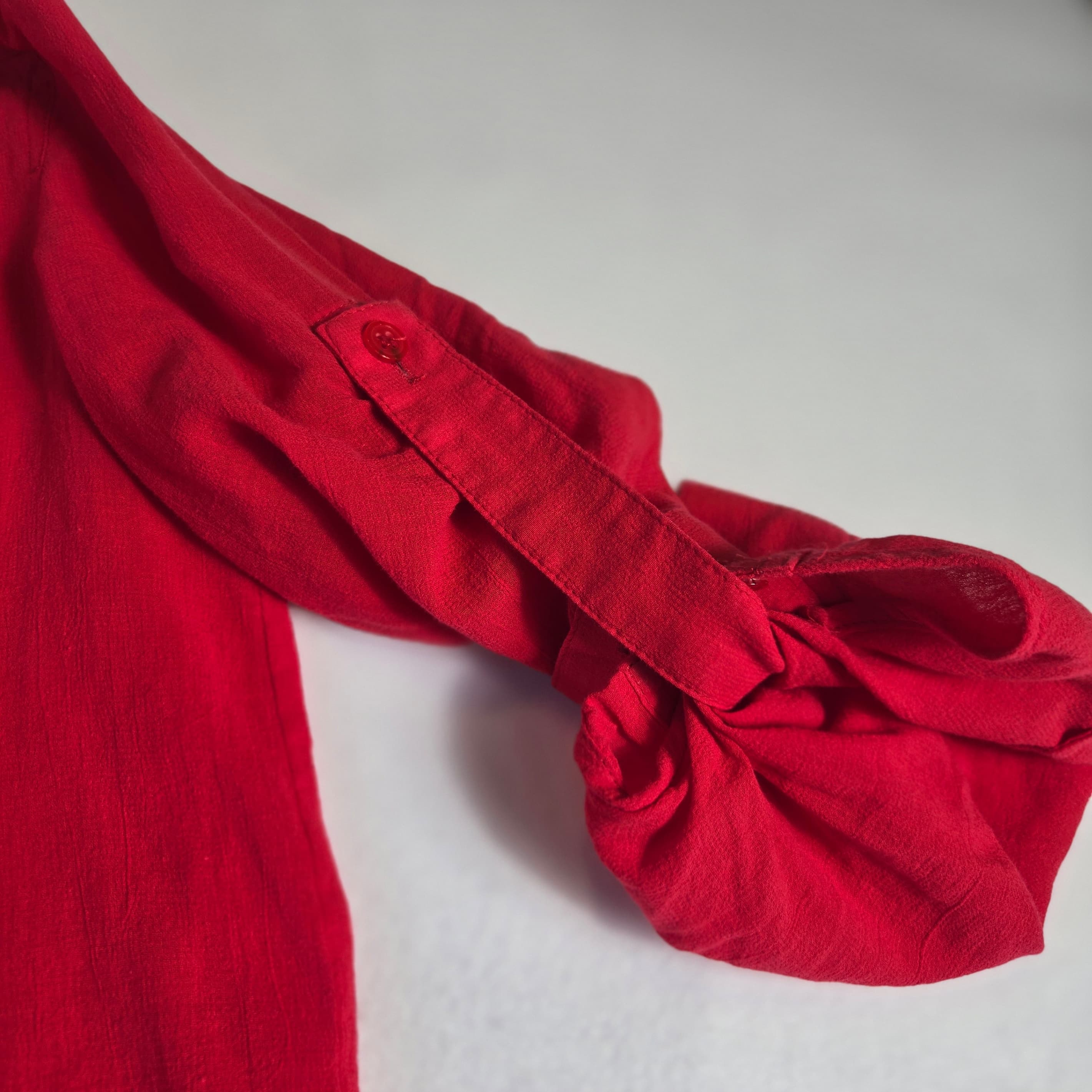 BCBG Maxazria Red Long Sleeve Tunic Dress - Thumbnail 8