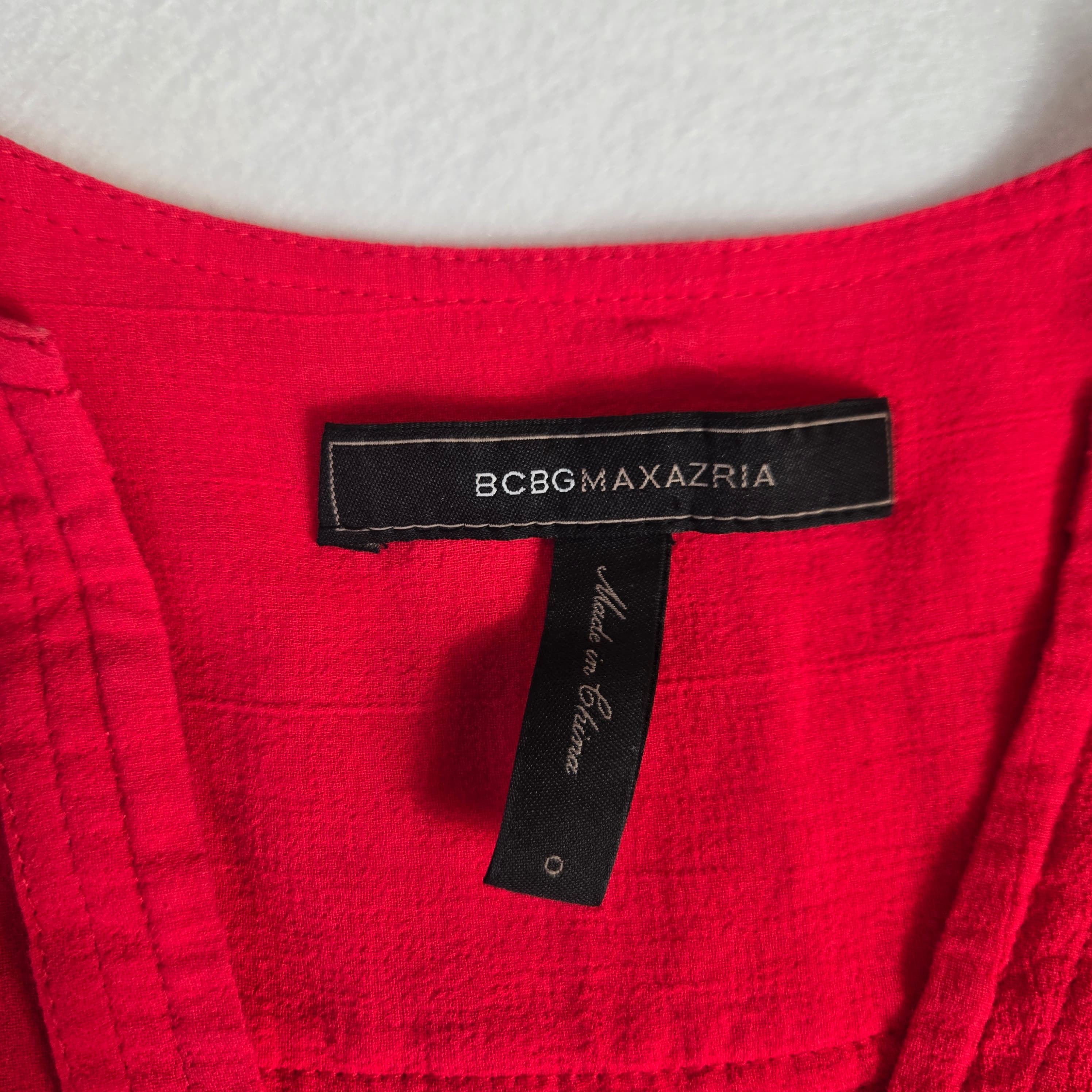 BCBG Maxazria Red Long Sleeve Tunic Dress - Thumbnail 9