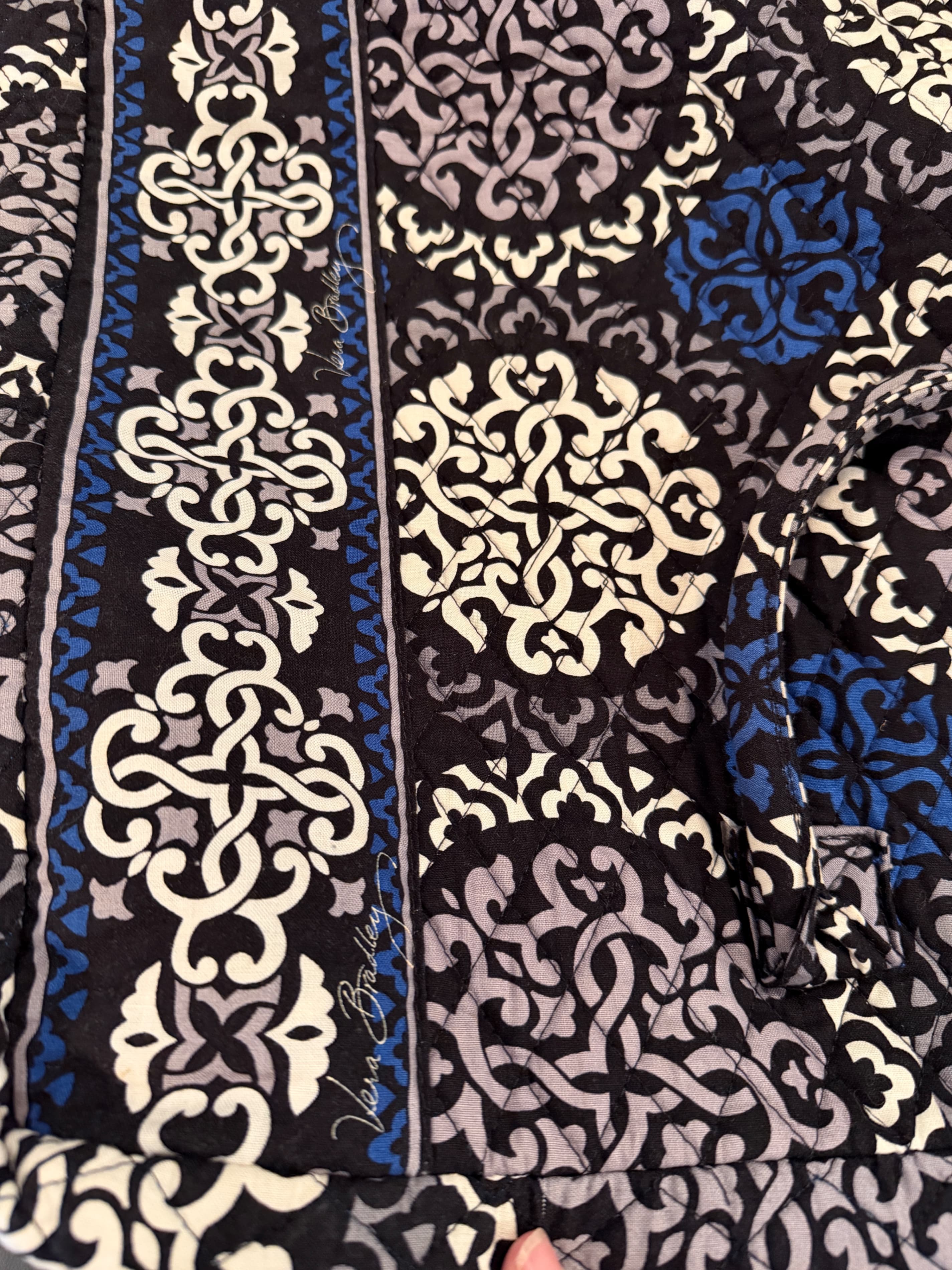 Vera Bradley Quilted Garment Bag Blue Paisley