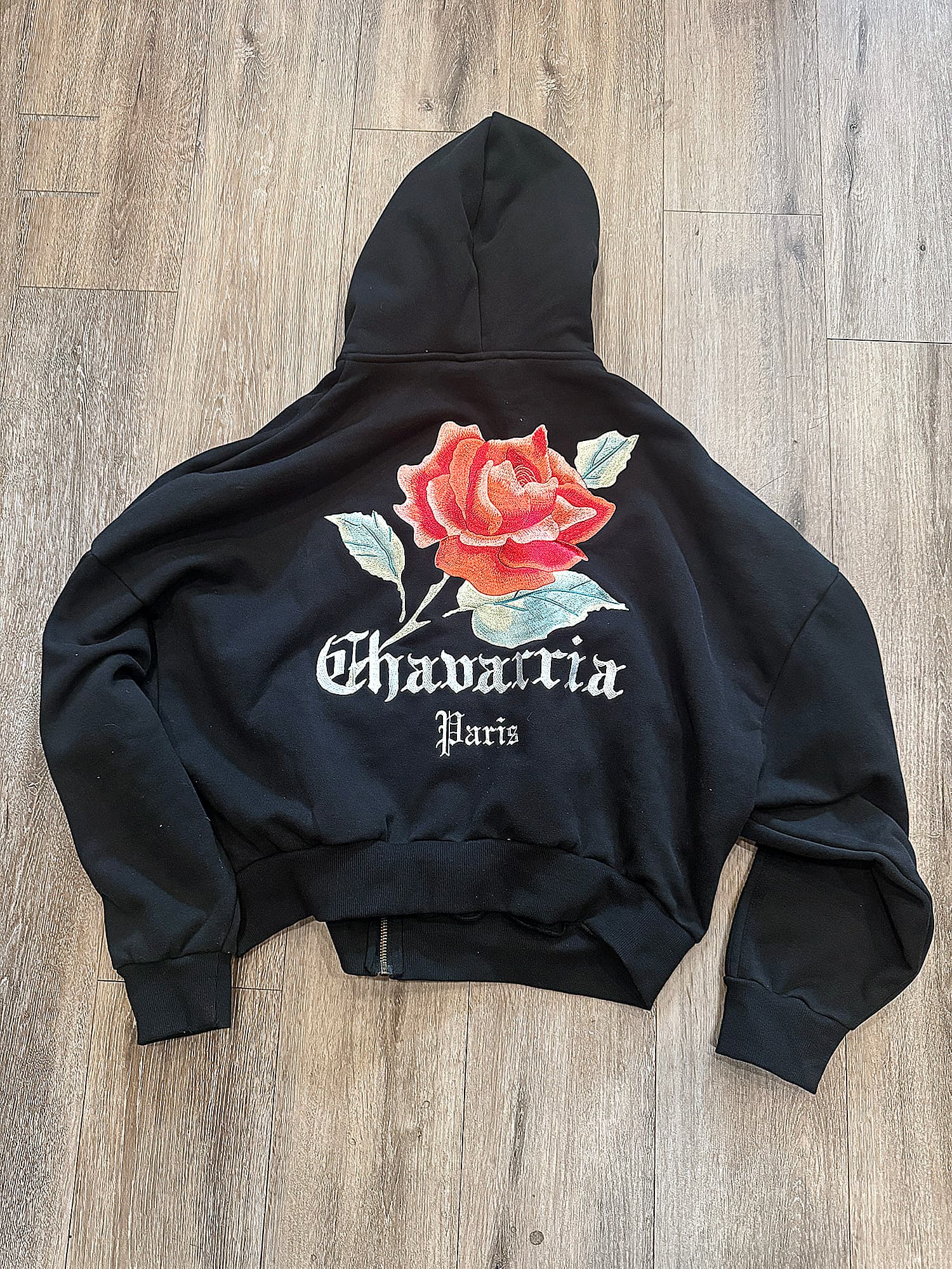 Willy Chavarria x Adidas Originals Rose Zip Hoodie Black