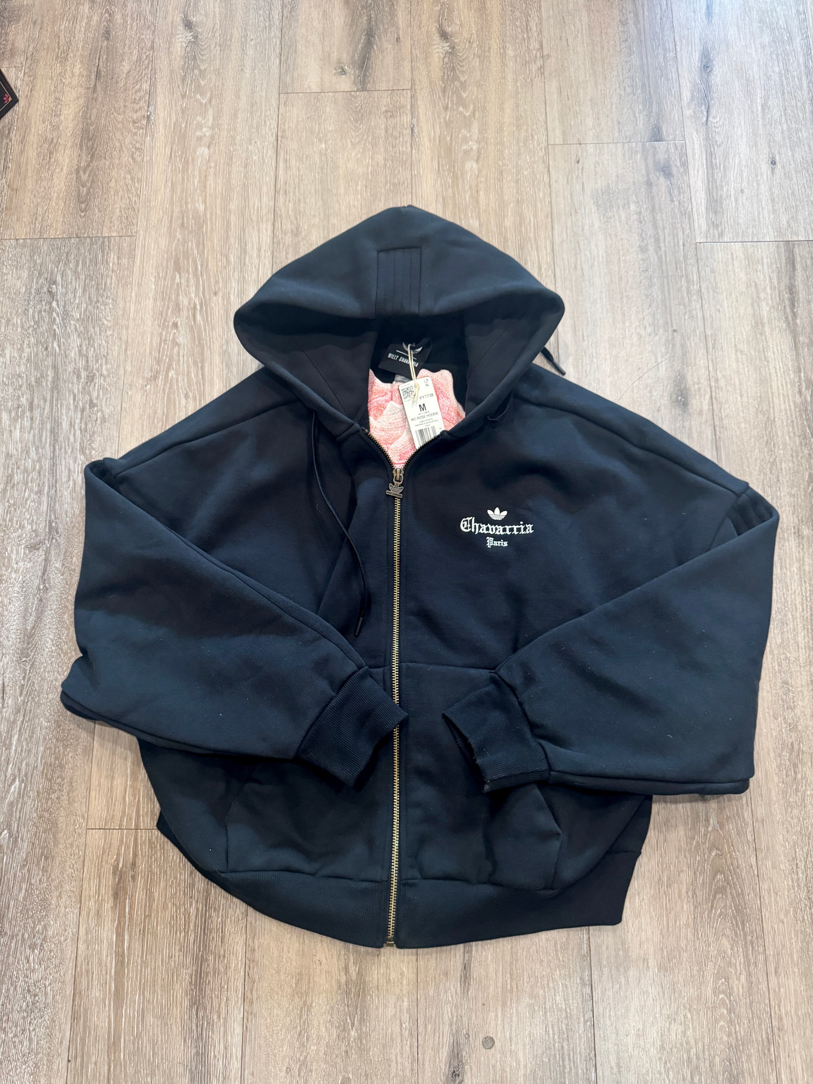 Willy Chavarria x Adidas Originals Rose Zip Hoodie Black - Thumbnail 2