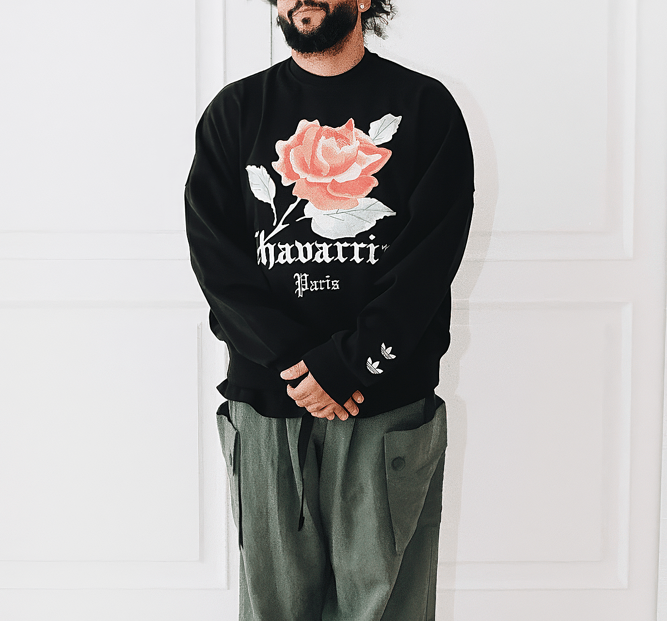 Willy Chavarria x Adidas Originals Rose Zip Hoodie Black - Thumbnail 10
