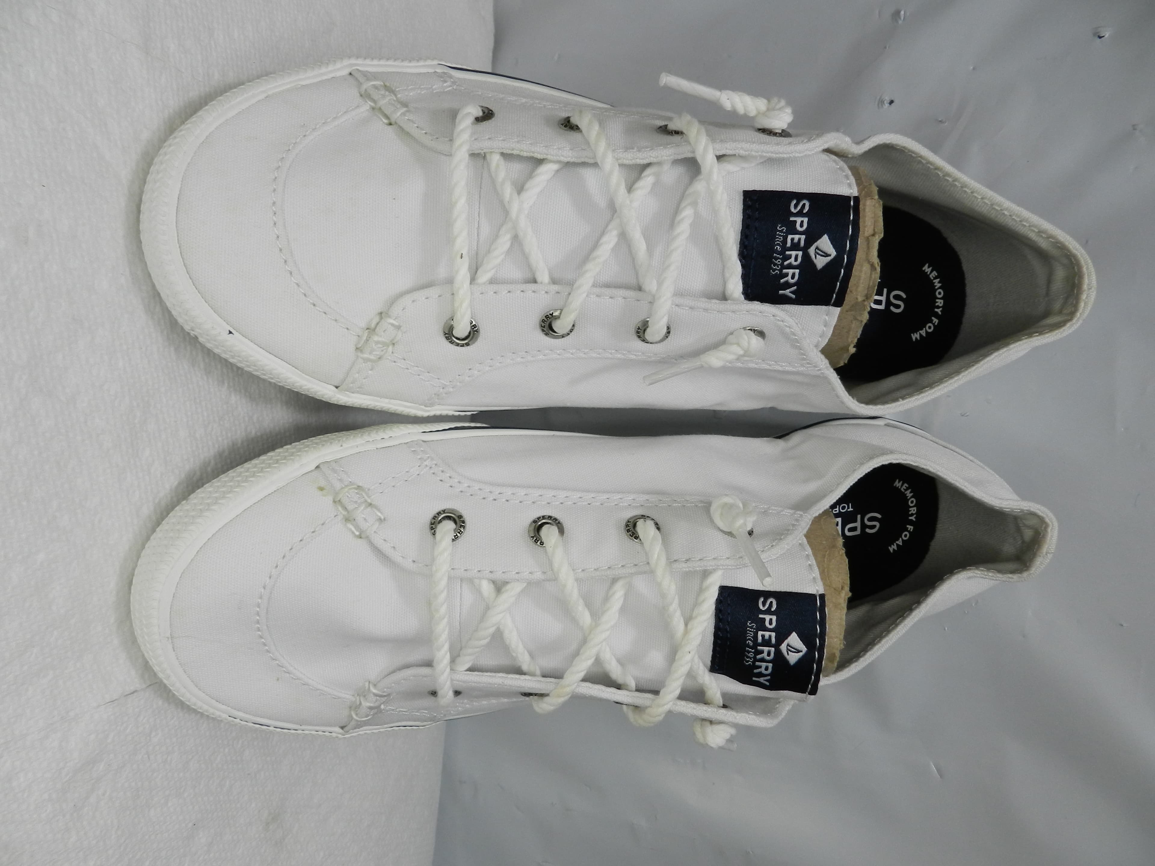 SPERRY Top-Sider Seacoast White Canvas Fashion Boat Sneakers SZ 8  N72 - Thumbnail 3
