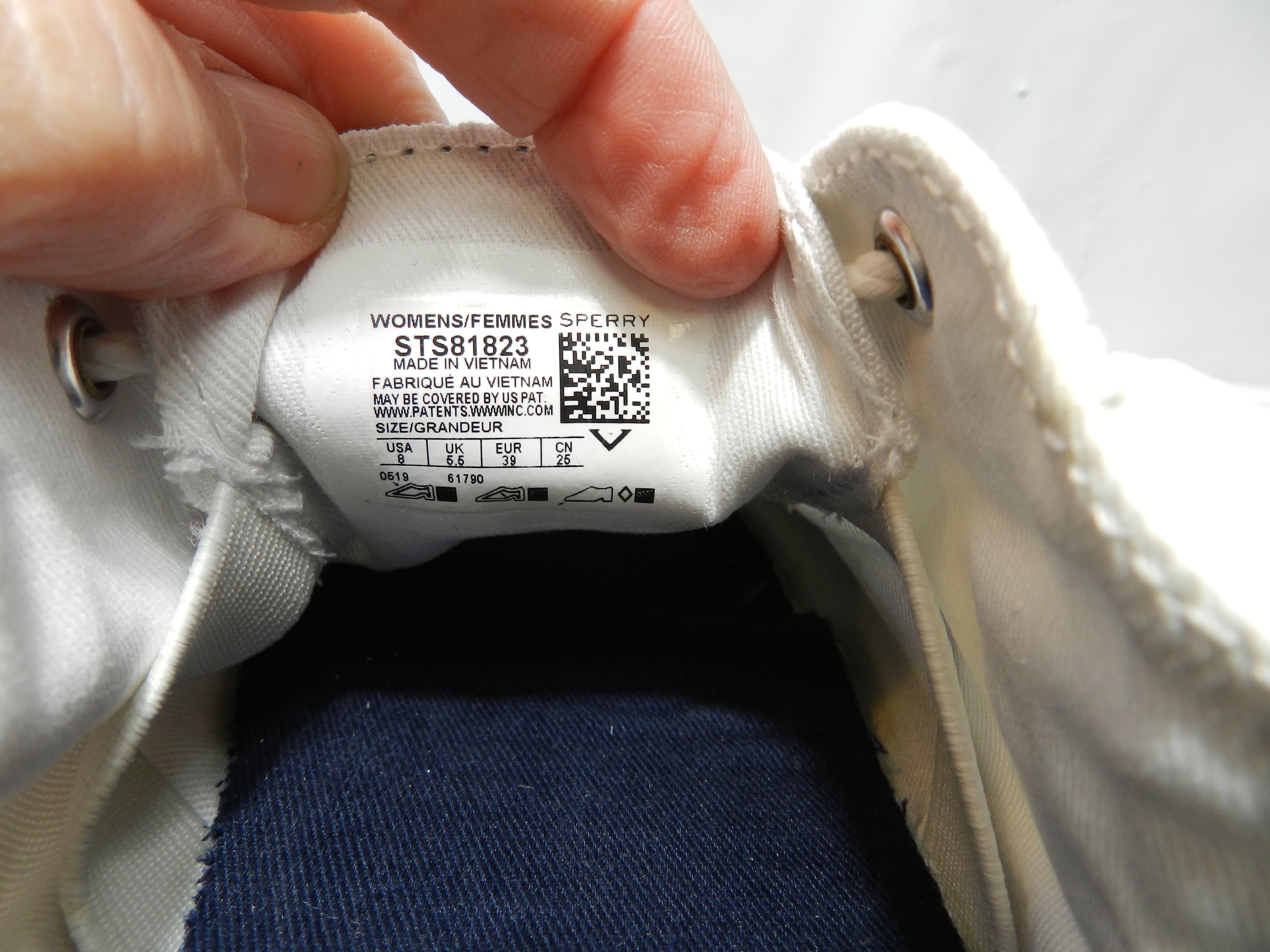 SPERRY Top-Sider Seacoast White Canvas Fashion Boat Sneakers SZ 8  N72 - Thumbnail 2