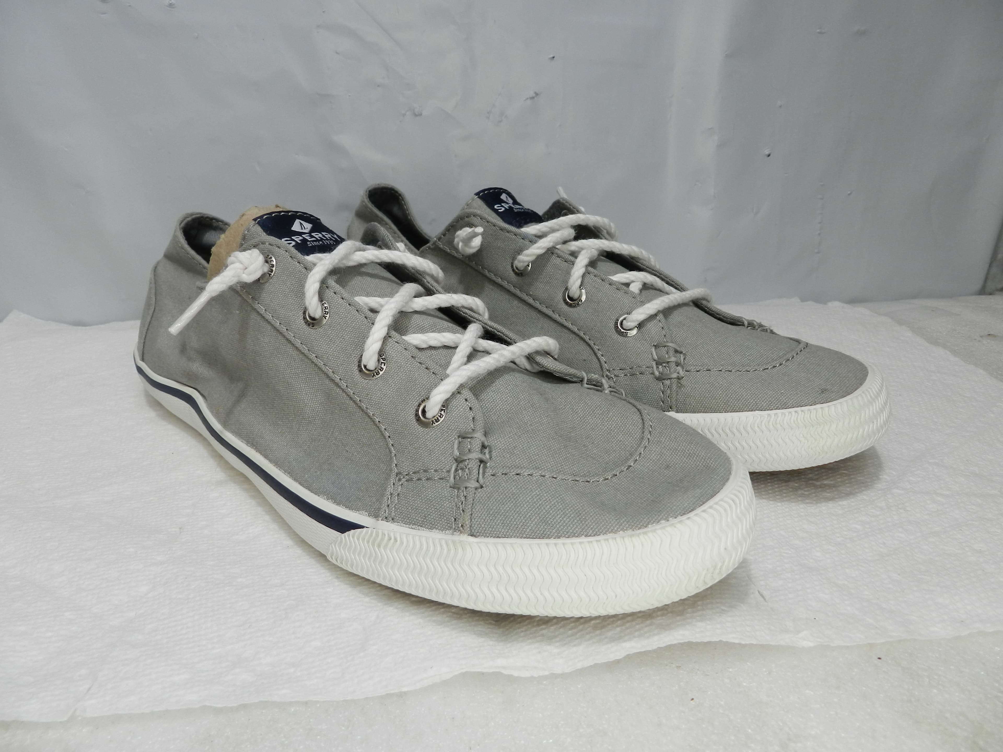 SPERRY Top-Sider Seacoast Gray Canvas Fashion Boat Sneakers 8.5  N74