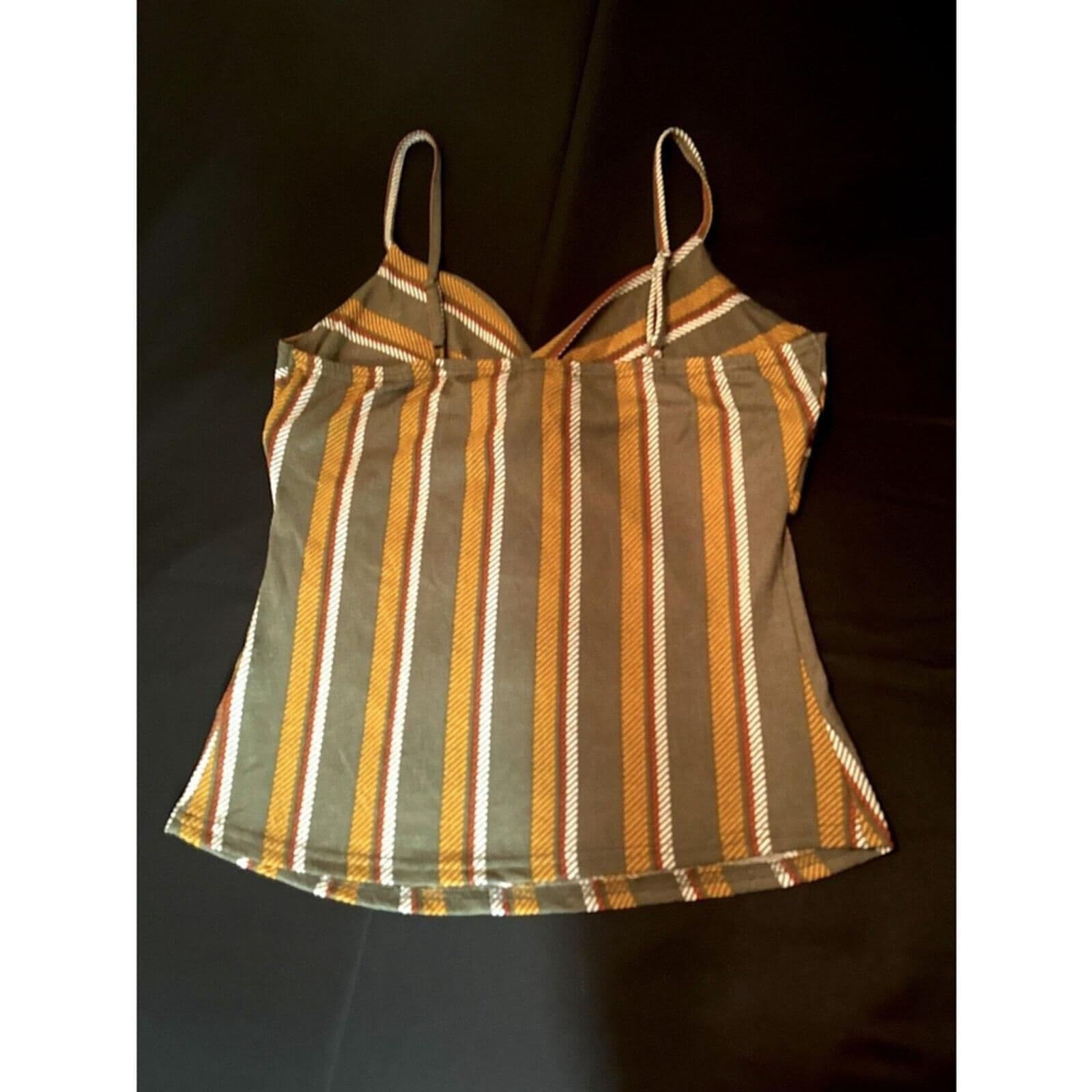 Mine Tank Top Womens M Striped Flirty Fun Y2K Vacation - MINE - Thumbnail 3