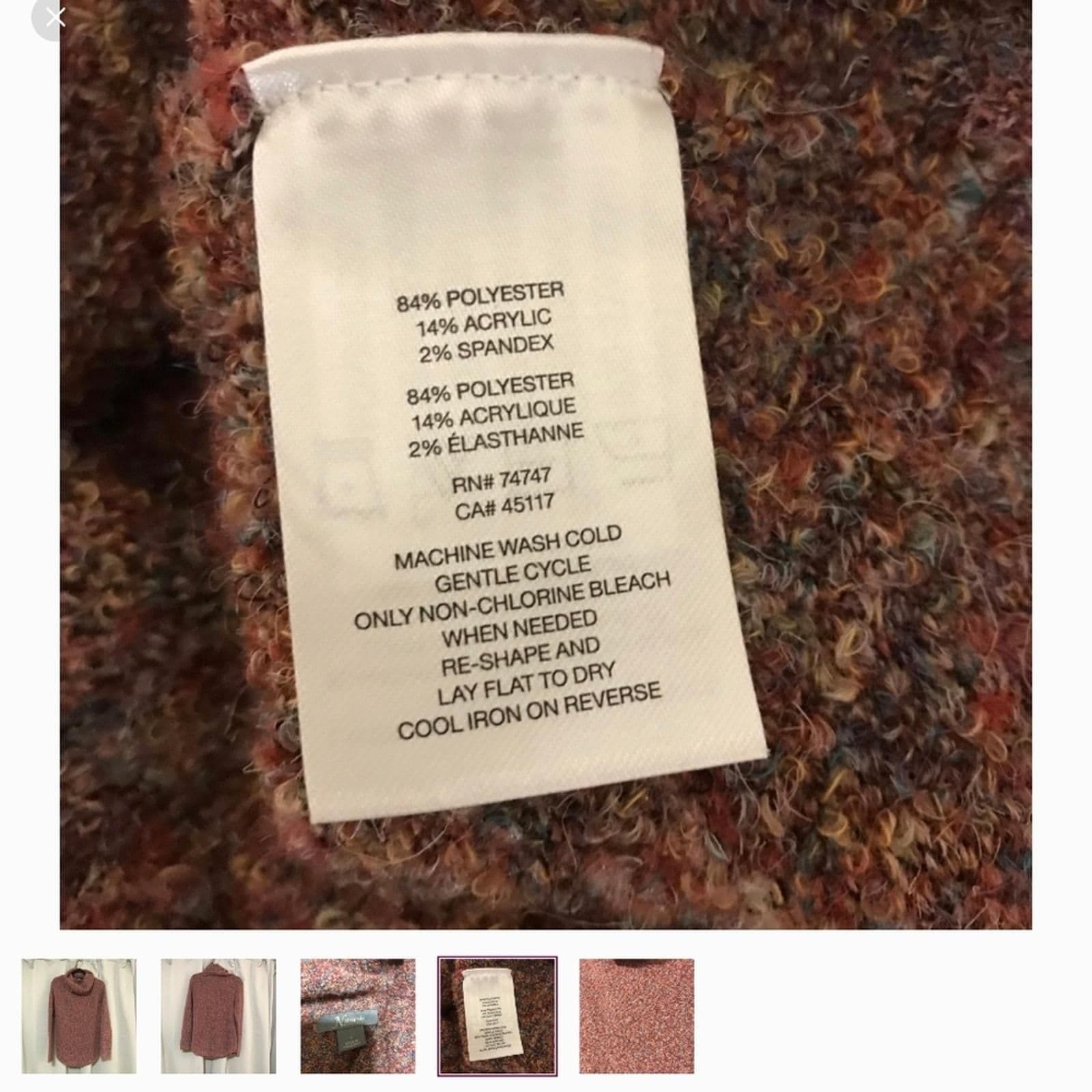 Natural Reflections Heathered Beige Chunky Knit Cowl Neck Sweater - Thumbnail 4