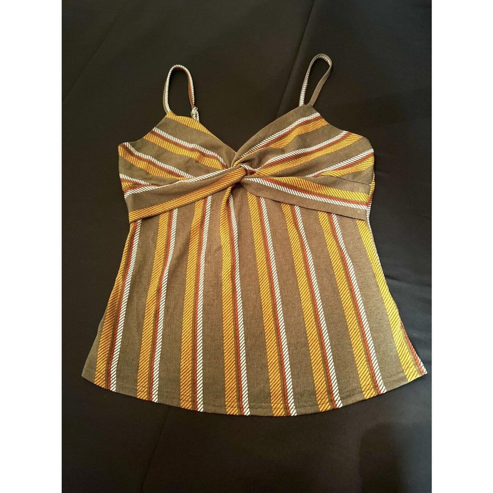 Mine Tank Top Womens M Striped Flirty Fun Y2K Vacation - MINE - Thumbnail 2