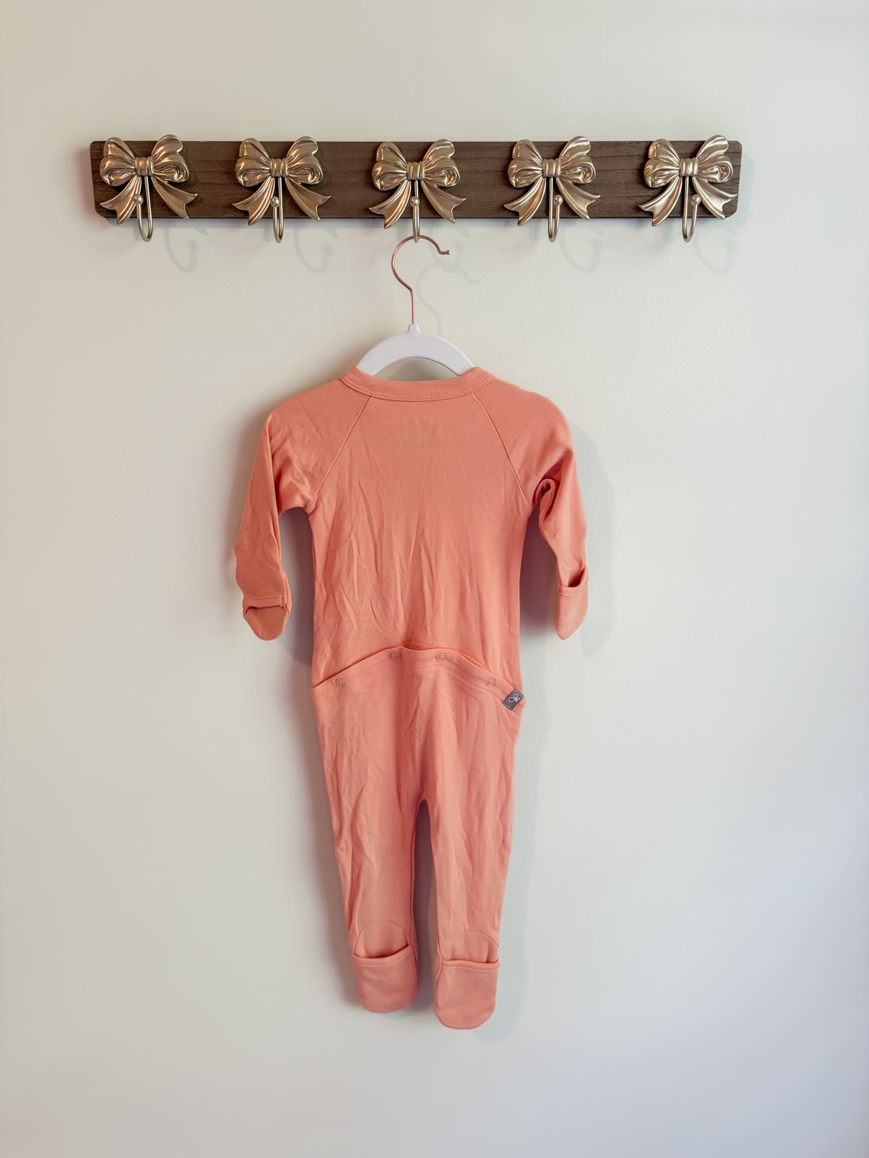 Goumikids Coral Zip-Up Onesie 3-6 Months - Thumbnail 2