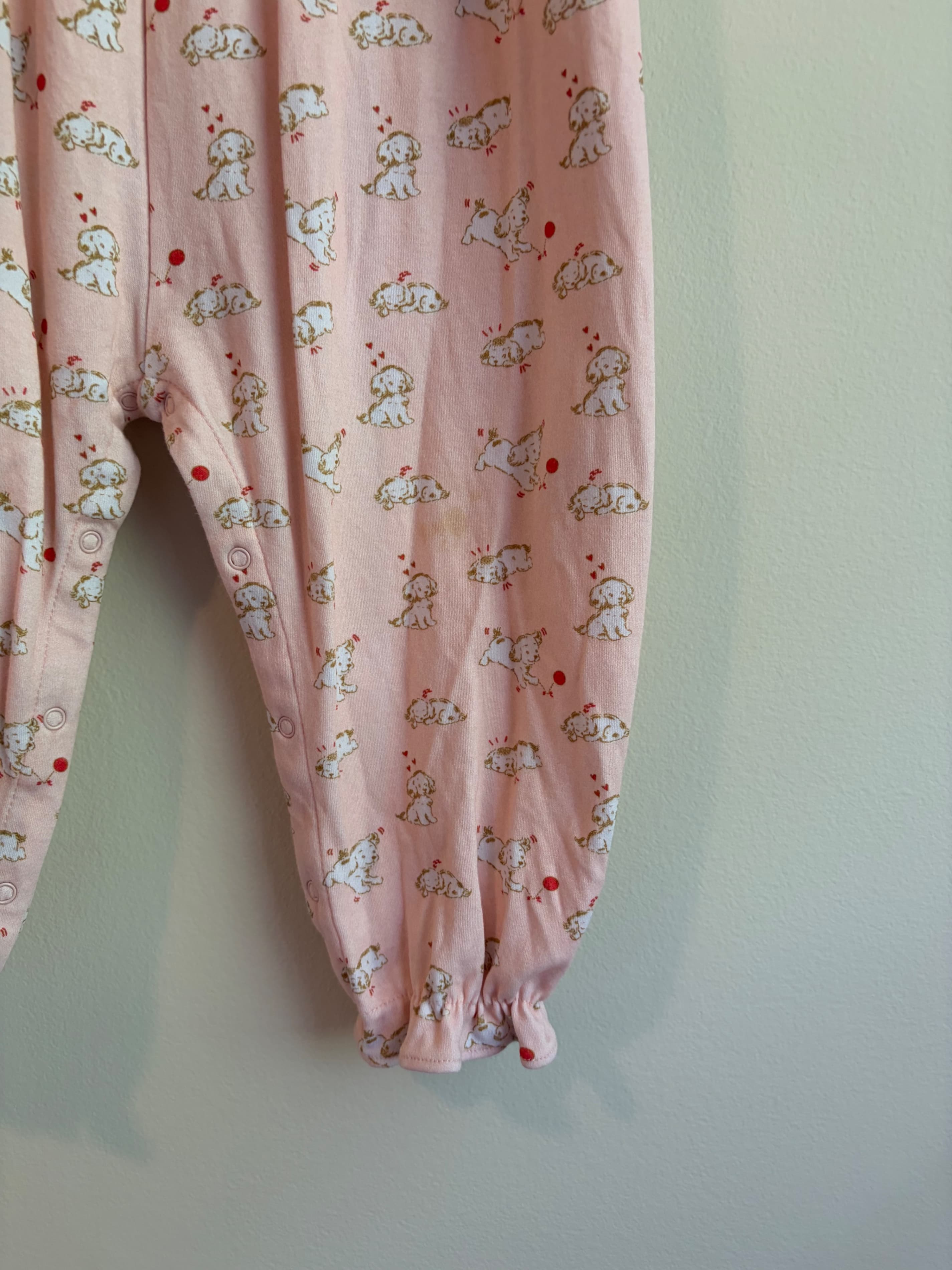 Charming Mary 2T Pink Sleeveless Baby Romper with Puppy Print - Thumbnail 3