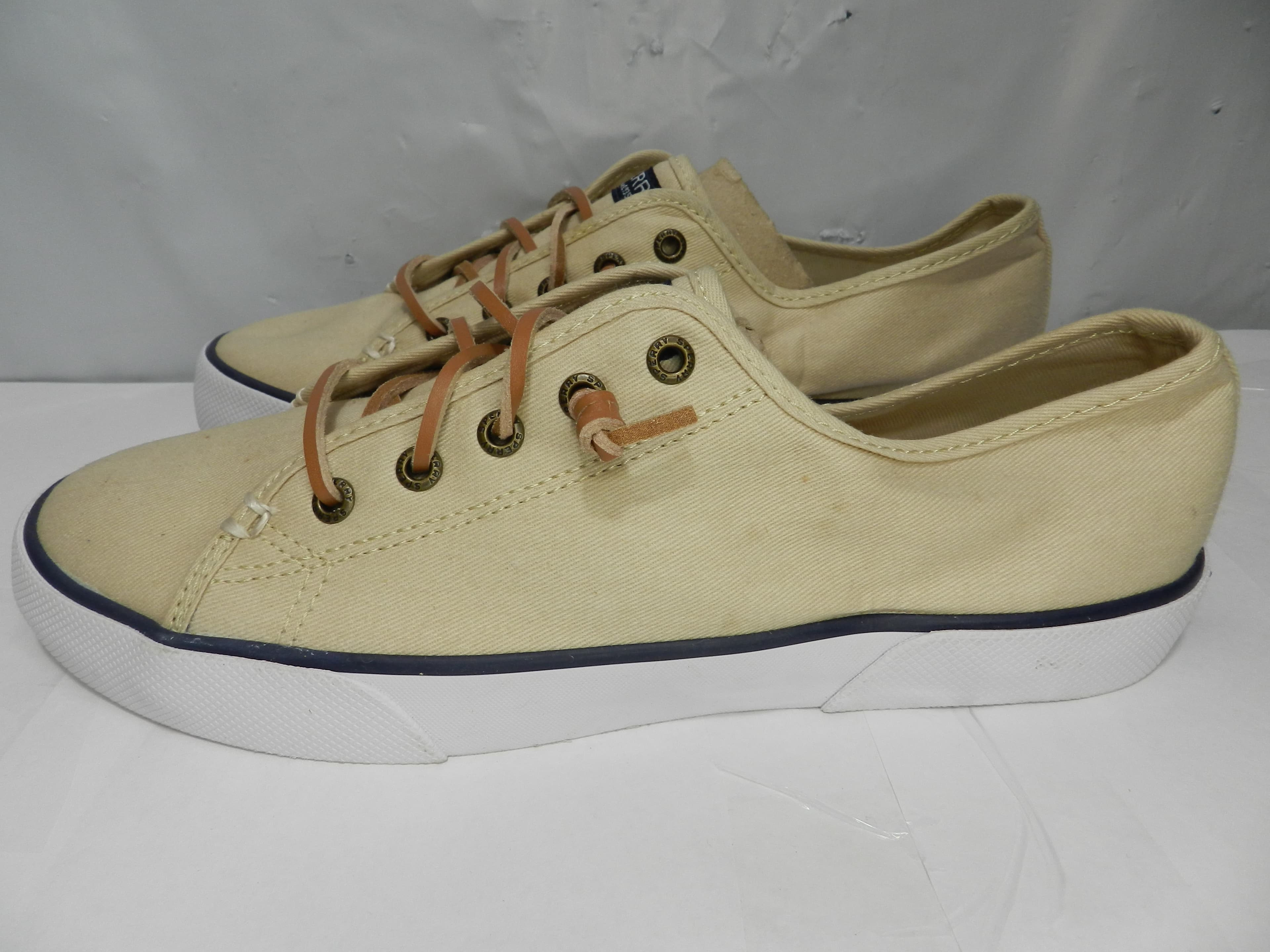 Sperry Top Sider Womens Pier View Sneakers Tan Canvas STS81816 Sz 8 N81 - Thumbnail 3