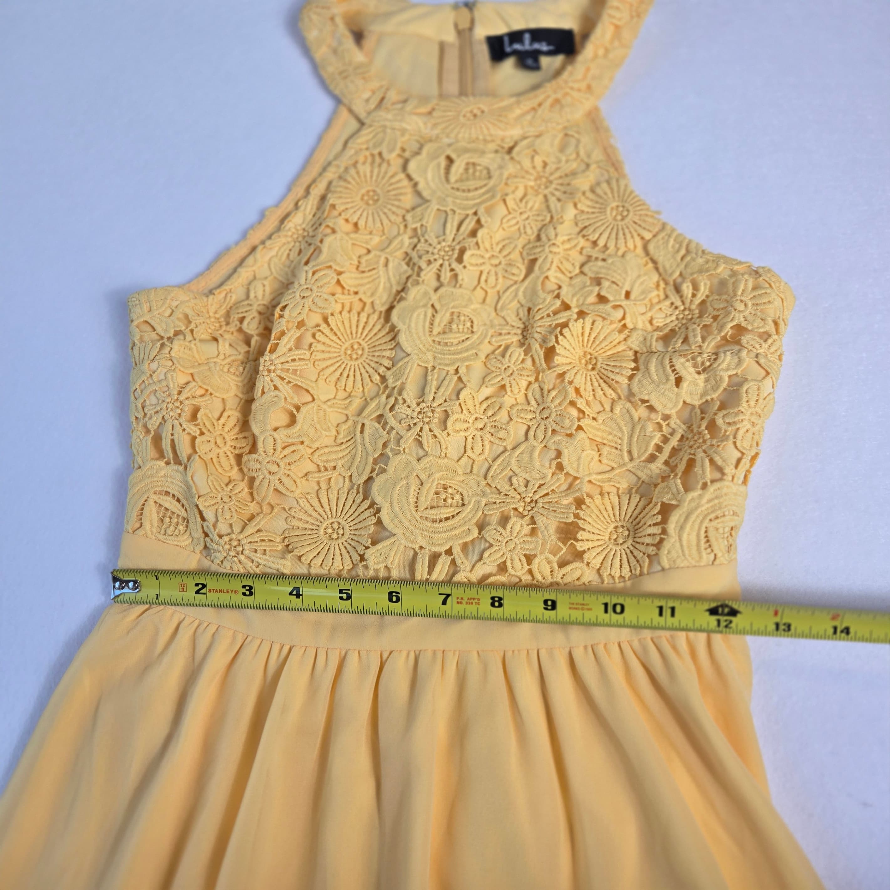 Lulus Yellow Lace Dress Size S - Thumbnail 4