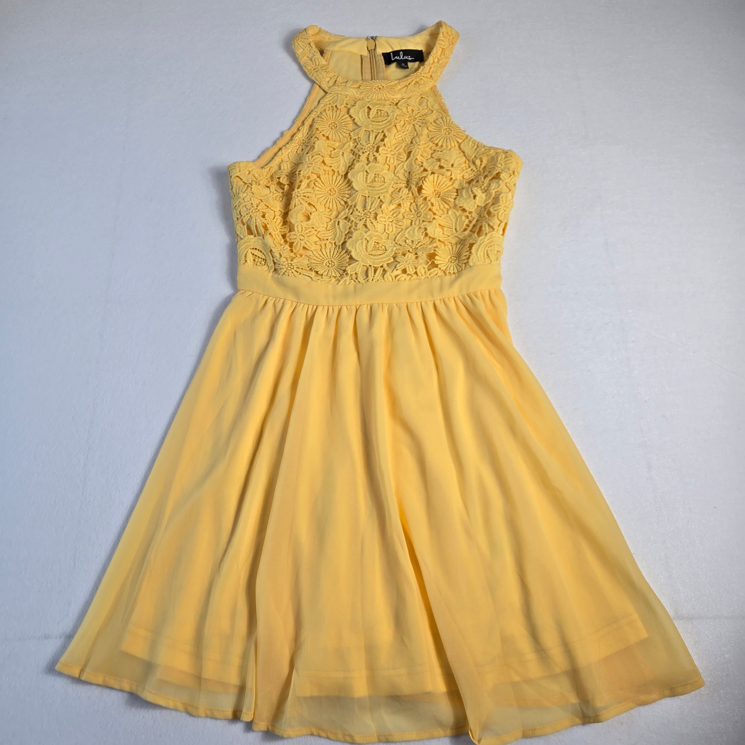 Lulus Yellow Lace Dress Size S