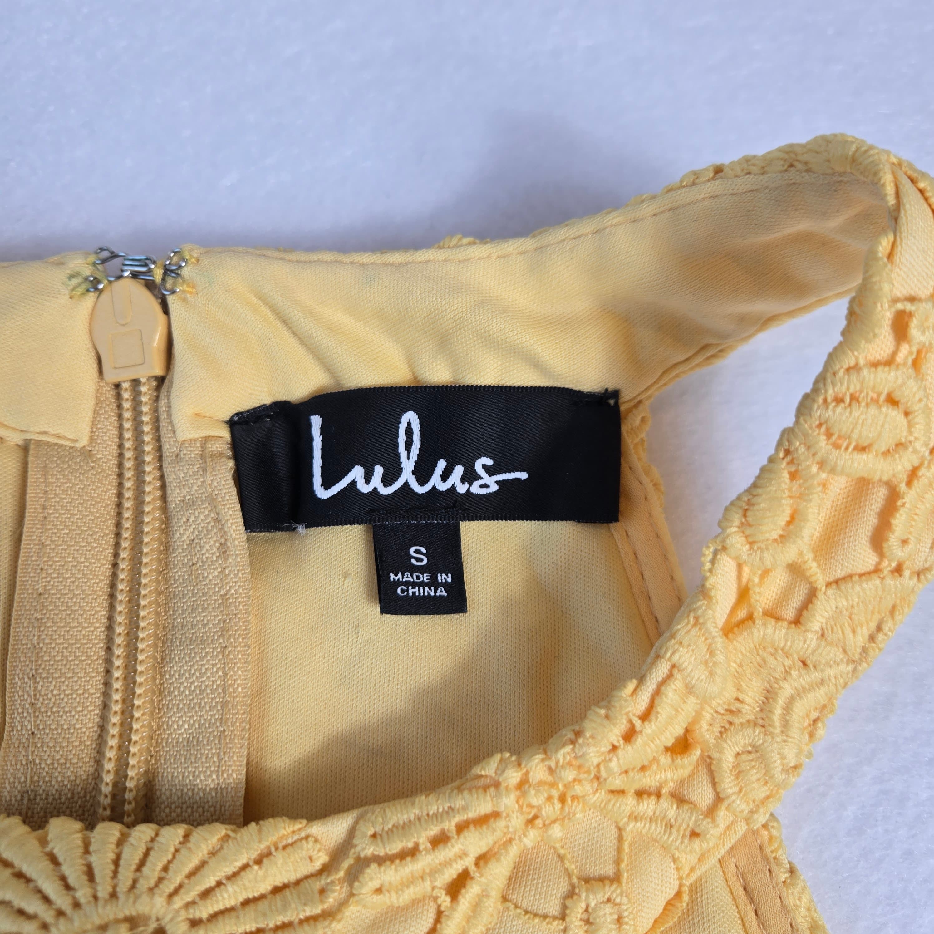 Lulus Yellow Lace Dress Size S - Thumbnail 7
