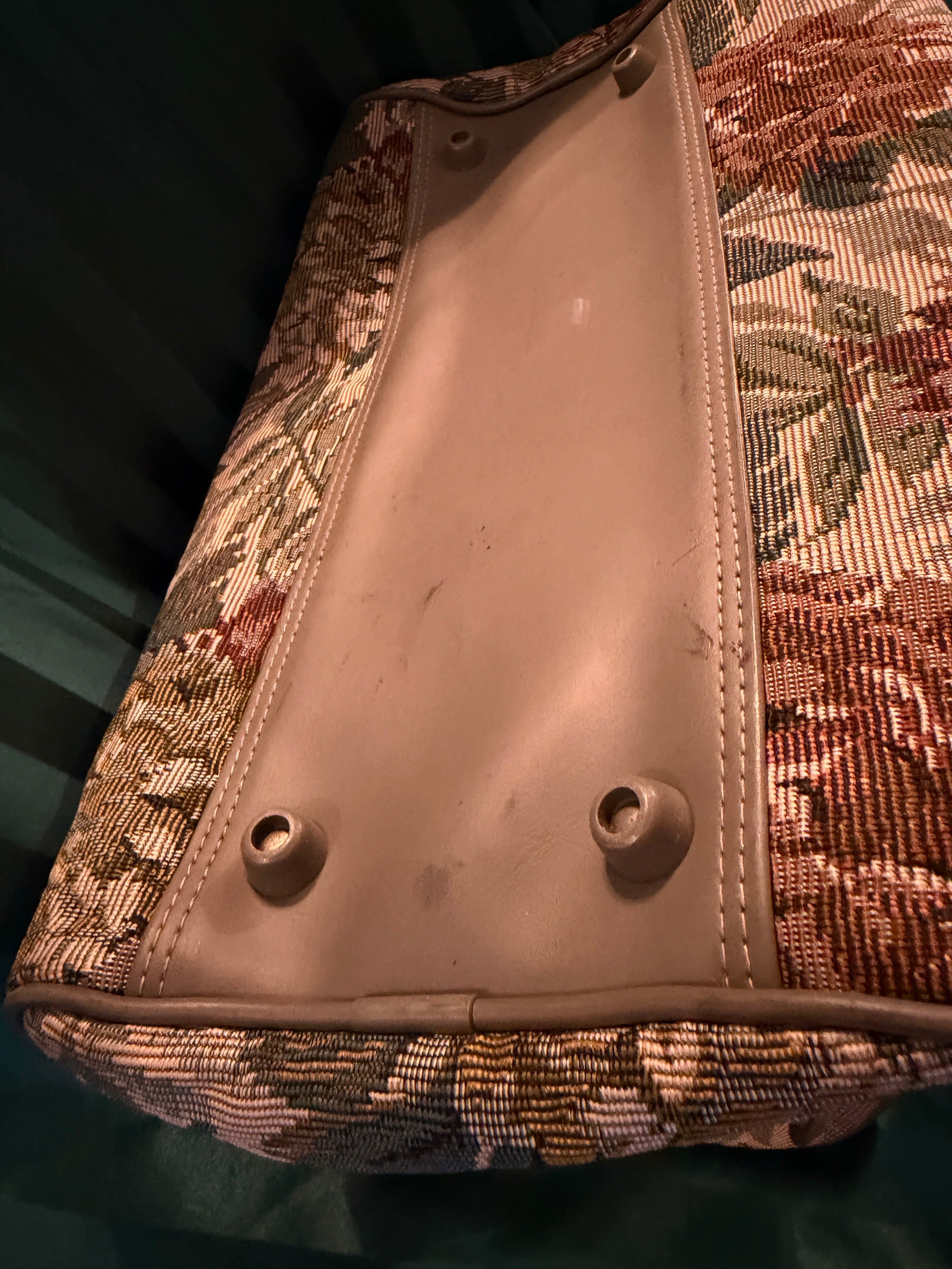 VINTAGE Diane von Furstenberg Floral Tapestry Baguette Handbag - Thumbnail 5