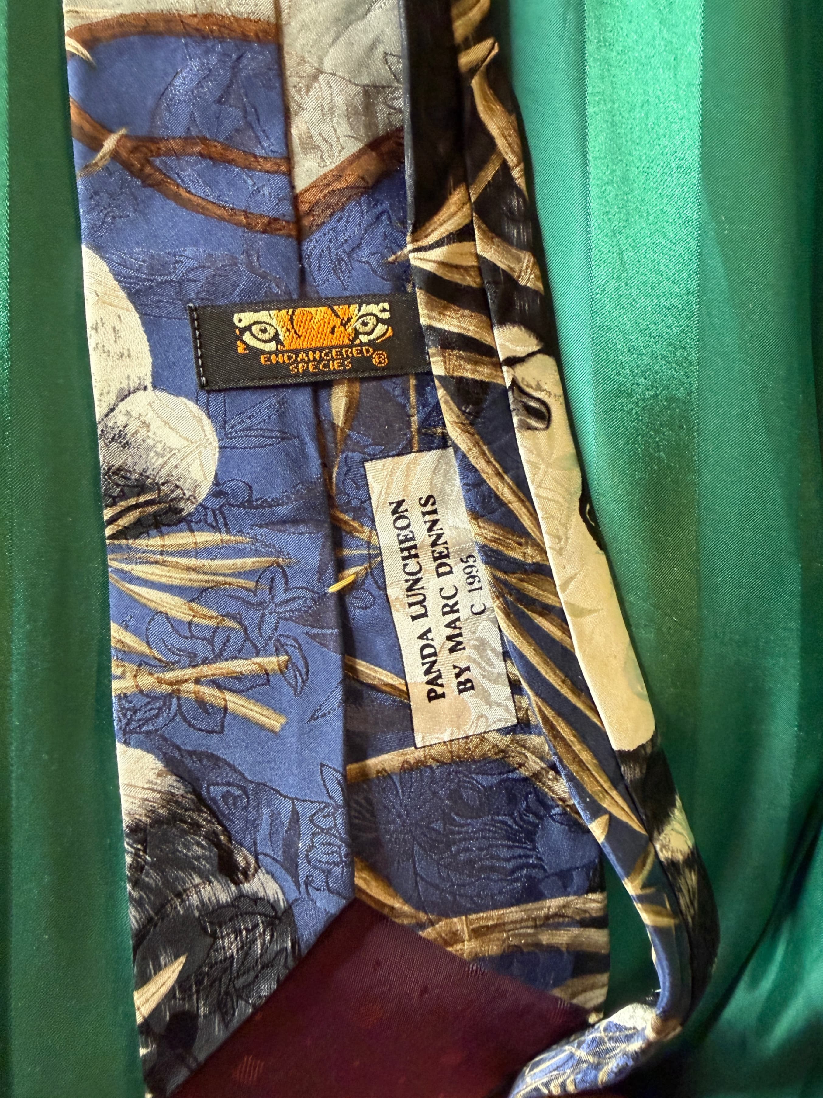 Endangered Species Panda Silk Tie by Marc Dennis 1995 - Thumbnail 2